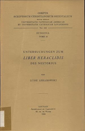 Immagine del venditore per Untersuchungen zum Liber Heraclidis des Nestorius venduto da avelibro OHG