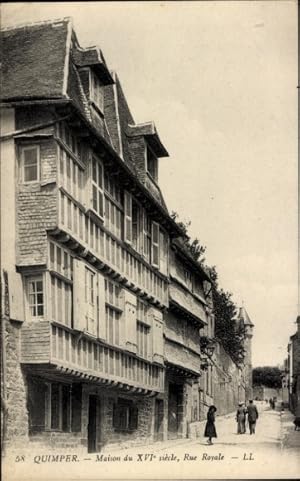 Ansichtskarte / Postkarte Quimper Finistère, Haus aus dem 16. Jahrhundert, Rue Royale