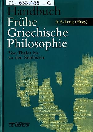 Bild des Verkufers fr Handbuch Frhe Griechische Philosophie: Von Thales bis zu den Sophisten zum Verkauf von avelibro OHG