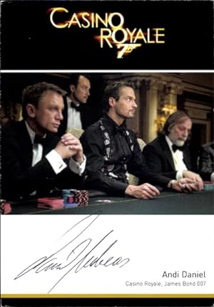 Imagen del vendedor de Ansichtskarte / Postkarte Schauspieler Andi Daniel, Autogramm, Casino Royale, James Bond 007 a la venta por akpool GmbH