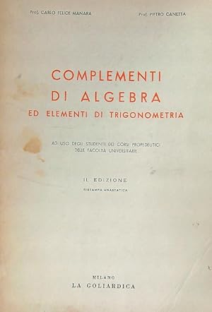 Complementi di algebra ed elementi di trigonometria