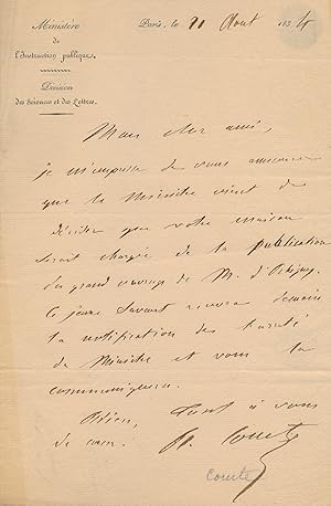 Achille COMTE 2 lettres autographes signes