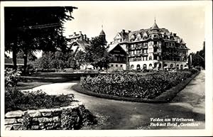 Bild des Verkufers fr Ansichtskarte / Postkarte Velden am Wrthersee in Krnten, Park mit Hotel Carinthia zum Verkauf von akpool GmbH