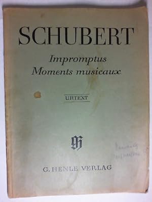 Bild des Verkufers fr Impromptus : Op. 90 u. 142; Zus. m. Moments musicaux : Urtext ; Op. 94. Hrsg. [nebst.] Anh. v. W. Gieseking; Franz Schubert zum Verkauf von Buecherhof