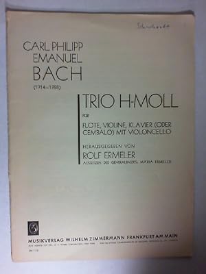 Bild des Verkufers fr Trio h-moll fr Flte, Violine, Klavier (oder Cembalo) mit Violoncello. zum Verkauf von Buecherhof