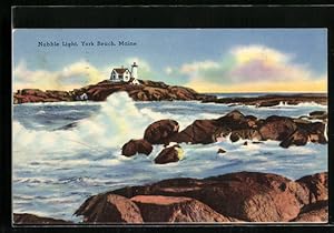 Ansichtskarte Maine, York Beach, Nubble Light, Leuchtturm