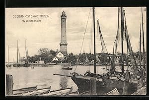 Ansichtskarte Osternothafen, Gesamtansicht mit Leuchtturm