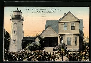 Ansichtskarte Milwaukee, Wis., Lake Park, The Old government Light House, Leuchtturm