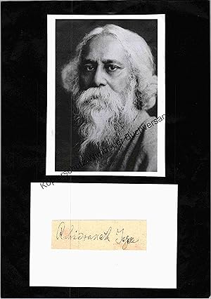 Seller image for Original Autogramm Rabindranath Tagore (1861-1941) Nobelpreis fr Literatur 1913 /// Autograph signiert signed signee for sale by Antiquariat im Kaiserviertel | Wimbauer Buchversand