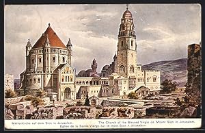 Künstler-Ansichtskarte Friedrich Perlberg: Jerusalem, Marienkirche auf dem Sion, The Curch of the...
