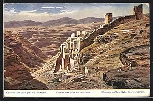 Künstler-Ansichtskarte Friedrich Perlberg: Monastery of Mar Saba near Jerusalem