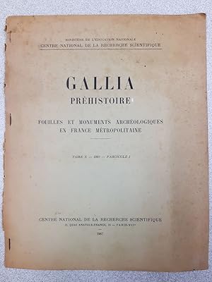 Revue Gallia préhistoire - tome X - 1967