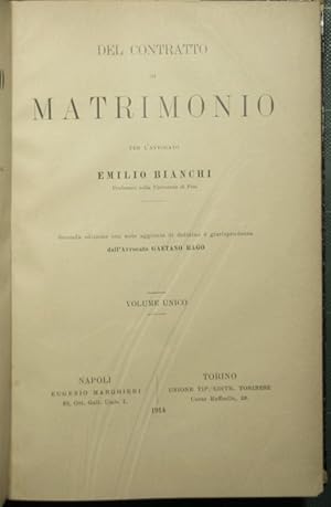 Del contratto di matrimonio