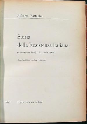 Bild des Verkufers fr Storia della resistenza italiana zum Verkauf von Librodifaccia
