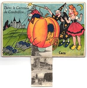 Leporello-Carte postale Caen, Le Carrosse de Cendrillon, Eglise St-Etienne, Entrée du Chateau