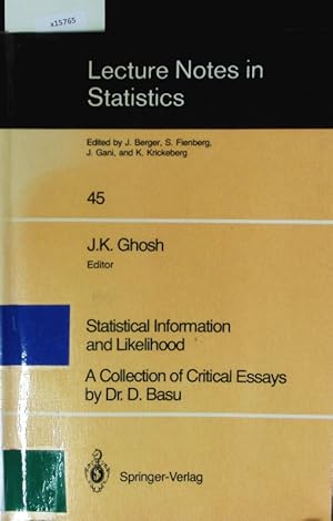 Seller image for Statistical information and likelihood. Lecture notes in statistics. for sale by Antiquariat Bookfarm