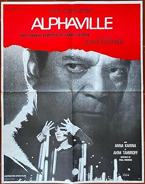 Affiche originale cinéma ALPHAVILLE Eddie Constantine JEAN-LUC GODARD Anna Karina 60x80cm
