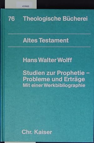 Bild des Verkufers fr Studien zur Prophetie. Theologische Bcherei. zum Verkauf von Antiquariat Bookfarm