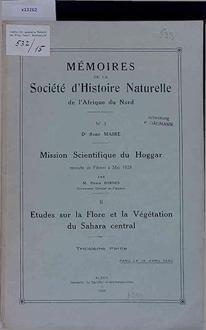 Bild des Verkufers fr Mission Scientifique du Hoggar. Troisime Partie zum Verkauf von Antiquariat Bookfarm
