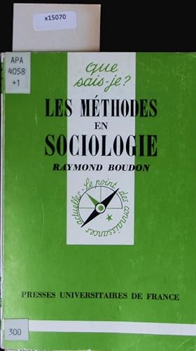Seller image for Les mthodes en sociologie. Que sais-je?; 1334. for sale by Antiquariat Bookfarm