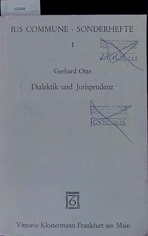 Image du vendeur pour Dialektik und Jurisprudenz. mis en vente par Antiquariat Bookfarm