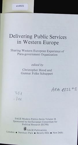 Seller image for Delivering public services in Western Europe. Sage modern politics series. for sale by Antiquariat Bookfarm