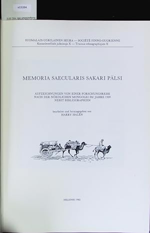 Seller image for Memoria saecularis Sakari Plsi. Suomalais-Ugrilaisen Seuran kansatieteellisi julkaisuja. for sale by Antiquariat Bookfarm