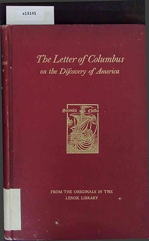 Seller image for The Letter of Columbus on the Discovery of America. for sale by Antiquariat Bookfarm