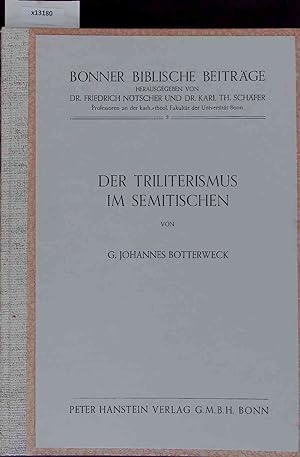Bild des Verkufers fr Der Triliterismus im Semitischen. zum Verkauf von Antiquariat Bookfarm