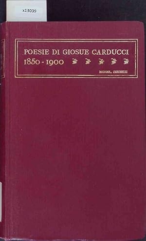 Bild des Verkufers fr Poesie di Giosue Carducci. Ventesima Edizione zum Verkauf von Antiquariat Bookfarm