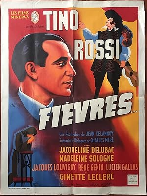 Affiche originale cinéma FIEVRES Jean Delannoy TINO ROSSI Jacqueline Delubac 60x80cm