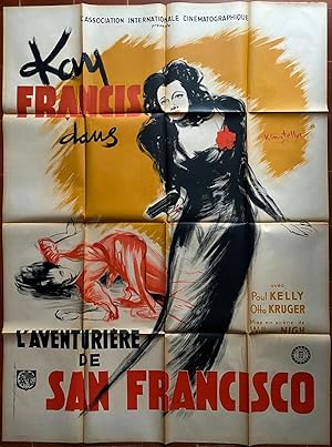 Immagine del venditore per Affiche originale cinma L'AVENTURIERE DE SAN FRANCISCO Allotment Wives KAY FRANCIS Film-Noir 120x160cm venduto da CINEAD