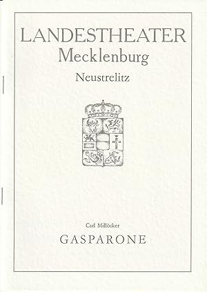 Imagen del vendedor de Programmheft Carl Millcker GASPARONE Premiere 9. Juni 1991 Nr. 14 / 1991 a la venta por Programmhefte24 Schauspiel und Musiktheater der letzten 150 Jahre