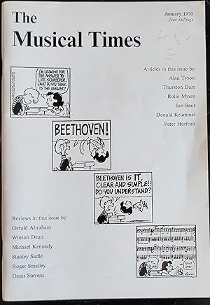 Immagine del venditore per The Musical Times January 1970 / Alan Tyson "Conversations with Beethoven" / Thurston Dart "Two English Musicians at Heidelberg in 1613" / Rollo Myers "Some recent Satie publications" / Ian D Bent "A 12th-century extemporizing technique" / Donald W Krummel "Berlioz at the V.& A." / Peter Hurford "The English Organ - Renaissance or Face-Lift?" venduto da Shore Books