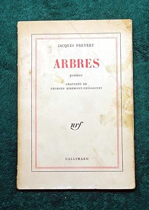 ARBRES. Poèmes. Gravures de Georges RIBEMONT-DESSAIGNES.