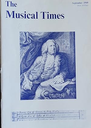 Seller image for The Musical Times September 1968 / Maurice J E Brown "Two Schubert Discoveries" / Donovan Dawes "New Light on William Boyce" / David Brown "Jonathan Harvey" / Graham Melville-Mason "21 Years of Organology" for sale by Shore Books