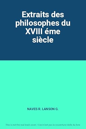 Seller image for Extraits des philosophes du XVIII me sicle for sale by Ammareal