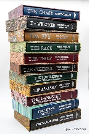 Bild des Verkufers fr The Chase, the Wrecker, the Spy, the Race, the Thief, the Striker, the Bootlegger, the Assassin, the Gangster, the Titanic Secret and the Saboteurs (11 Copies from the Isaac Bell Adventures - Signed Lettered Edition) zum Verkauf von Rare Collections