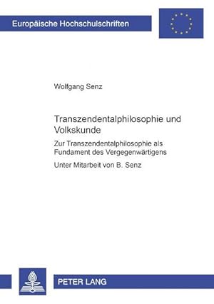 Image du vendeur pour Transzendentalphilosophie und Volkskunde mis en vente par BuchWeltWeit Ludwig Meier e.K.