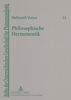 Immagine del venditore per Philosophische Hermeneutik venduto da BuchWeltWeit Ludwig Meier e.K.