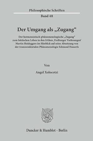 Seller image for Der Umgang als Zugang. for sale by BuchWeltWeit Ludwig Meier e.K.