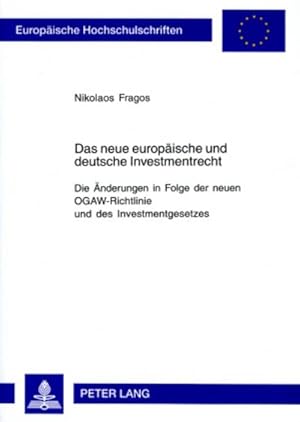 Immagine del venditore per Das neue europische und deutsche Investmentrecht venduto da BuchWeltWeit Ludwig Meier e.K.