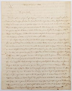 Manuscript letter from Abbé Huc to his parents in Toulouse? ".after defying death almost every da...