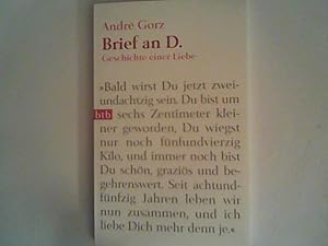Seller image for Brief an D.: Geschichte einer Liebe for sale by ANTIQUARIAT FRDEBUCH Inh.Michael Simon