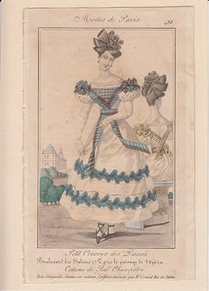 Bild des Verkufers fr Original-Modedruck aus: Petit Courrier des Dames. [Romantik]. Modes de Paris, No. 488. zum Verkauf von Fundus-Online GbR Borkert Schwarz Zerfa