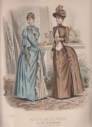 Bild des Verkufers fr Original-Modedruck aus: Revue de la Mode, 17e Anne 1888, No. 870. [Dritte Franzsische Republik]. Gazette de la Famille. Imp. de la revue de la Mode. zum Verkauf von Fundus-Online GbR Borkert Schwarz Zerfa