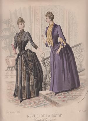 Bild des Verkufers fr Original-Modedruck aus: Revue de la Mode, 17e Anne 1888, No. 843. [Dritte Franzsische Republik]. Gazette de la Famille. Imp. de la Revue de la Mode. zum Verkauf von Fundus-Online GbR Borkert Schwarz Zerfa