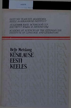 Seller image for Ksilause Eesti Keeles. for sale by Antiquariat Bookfarm