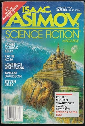 Image du vendeur pour Isaac ASIMOV'S Science Fiction: January, Jan. 1991 ("Stations of the Tide") mis en vente par Books from the Crypt