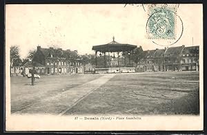 Carte postale Denain, Place Gambetta